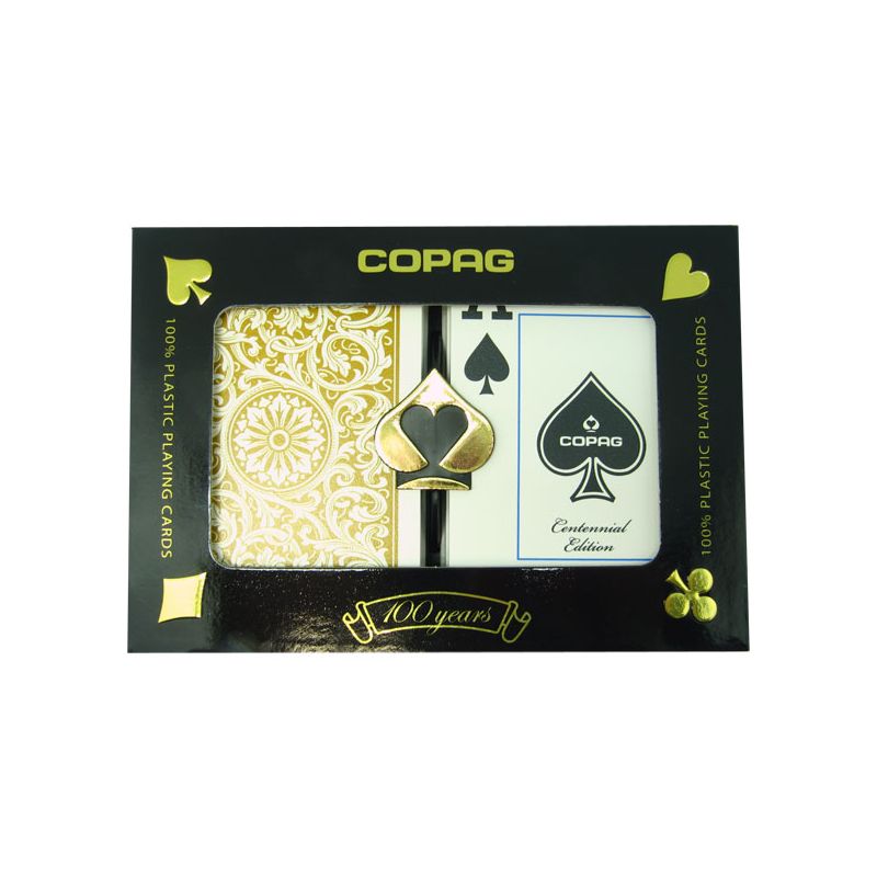 Copag 1546 Plastic Playing Cards Poker Size Regular Index Black and Gold 