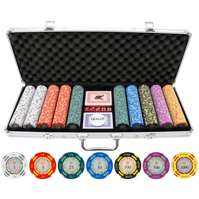 500 piece Crown Casino 13.5g Clay Poker Chips from Discount Poker Shop