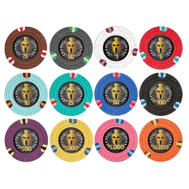 25pc 13.5g Spartan Clay Poker Chips (12 Colors) from Discount Poker Shop