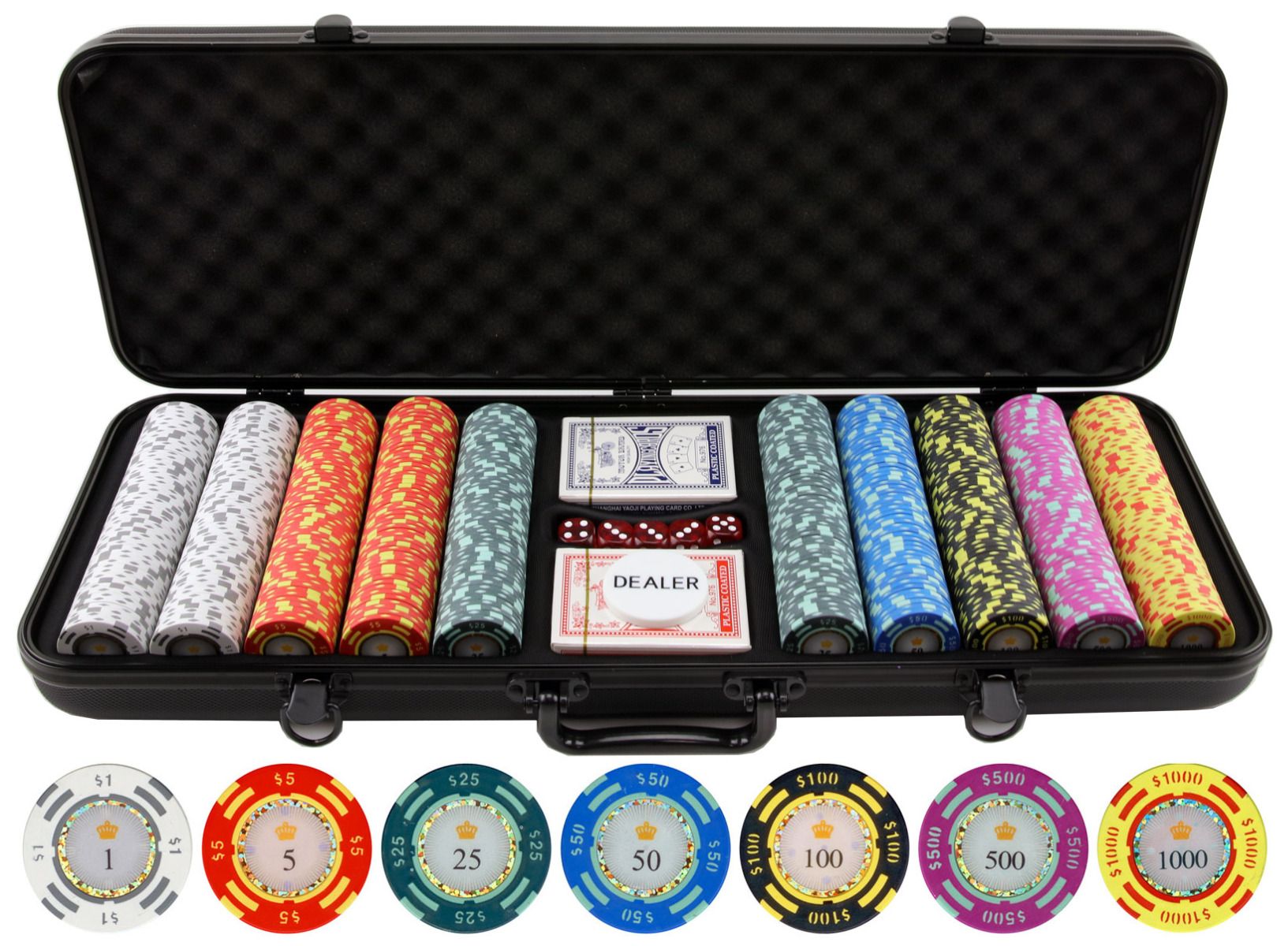 Tolkning krybdyr Tidlig 500 piece Crown Casino 13.5g Clay Poker Chips from Discount Poker Shop
