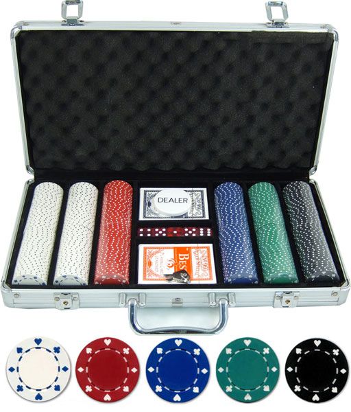 Pokerkoffer 300 Laser-Chips 11,5g Pokerset Poker Set Laser Pokerchips Jetons 