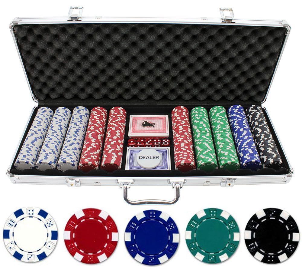 argument bundet gardin 500 piece 11.5g Dice Poker Chip Set from Discount Poker Shop