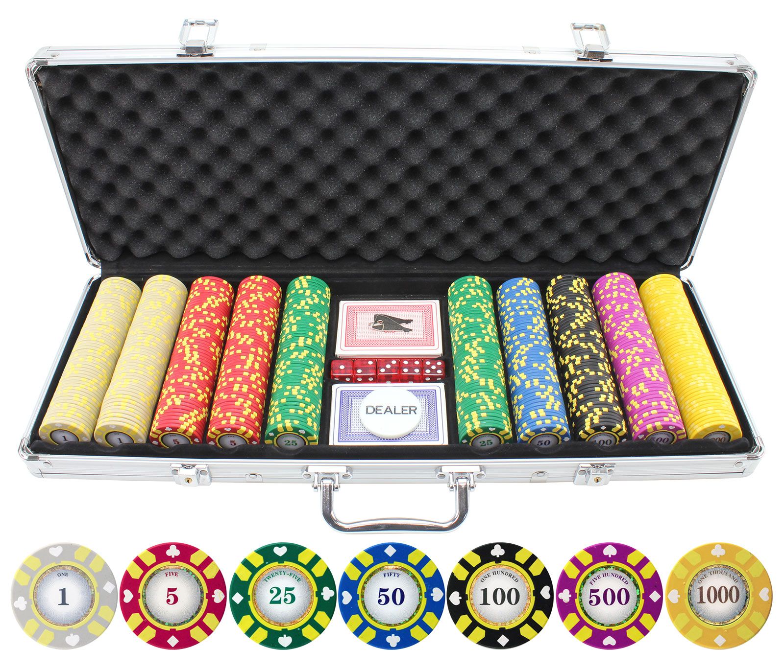 Get 1 Free Buy 2 100 Yellow Striped Dice 11.5g Clay Poker Chips New 
