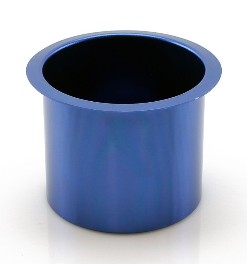Billet Aluminum Large Cup Holder Insert Blue, Pair