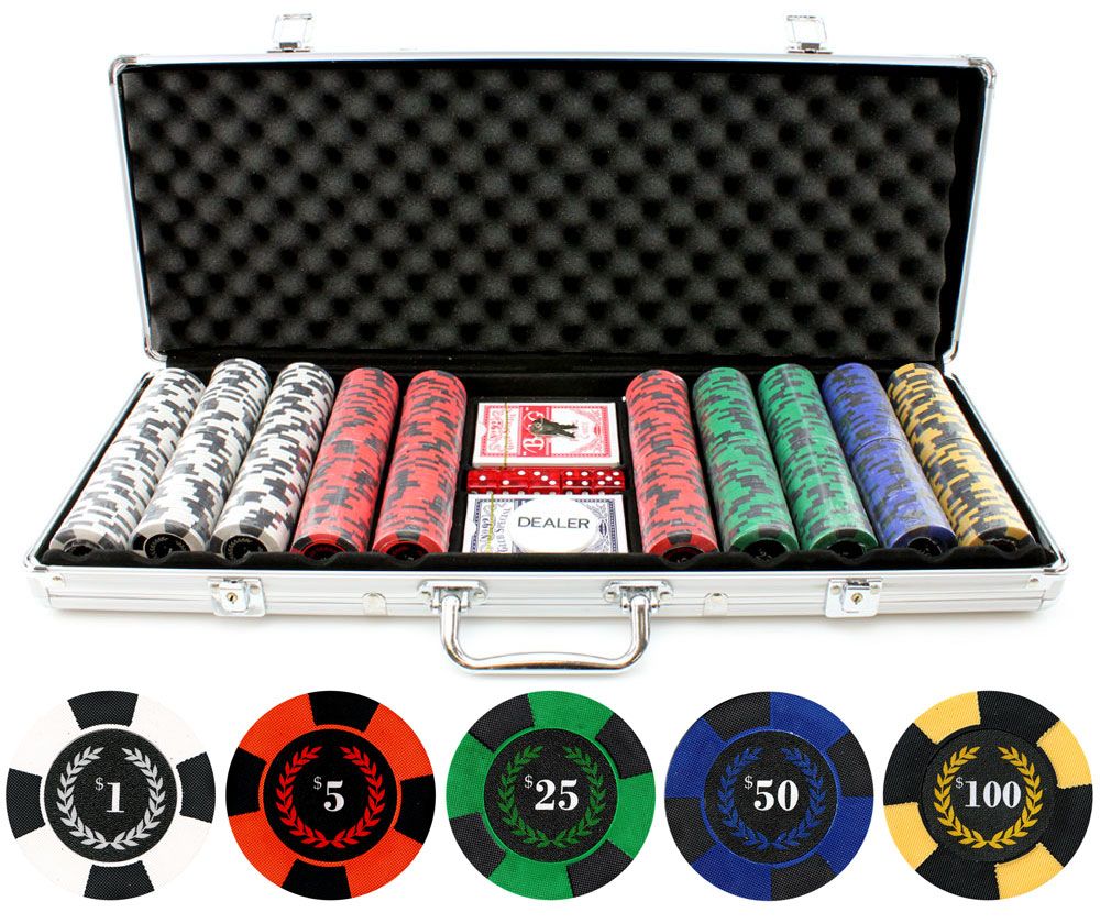 9.5g Roman Times True Clay Poker Chip Set from Poker Shop