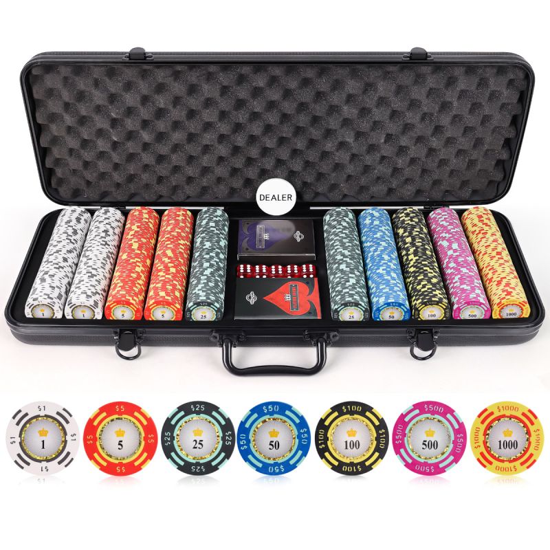 500 piece Crown Casino 13.5g Clay Poker Chips from Discount Poker Shop