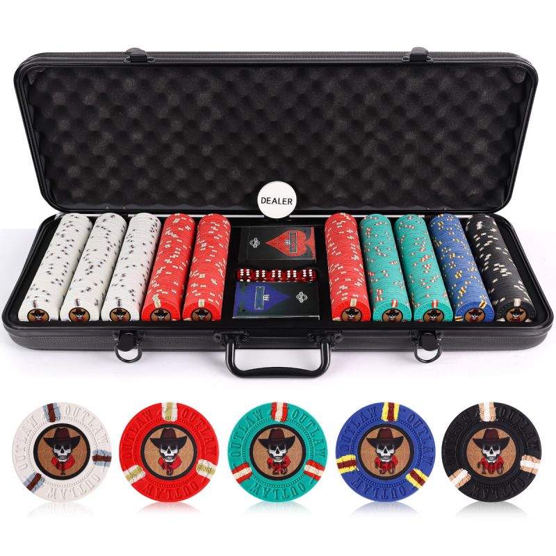 13g 500pc Outlaw Poker Chip Set from Discount Poker Shop