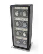 Heiden Monaco Eight Watch Winder - Black Leather - hd22-leather