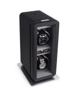 Heiden Monaco Double Watch Winder - Dual Powered - Black Leather - hd20-leather