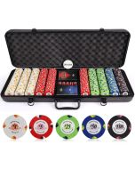 13.5g 500pc Monaco Casino Clay Poker Chips Set - 500-Monaco