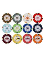 25pc 13.5g Monaco Casino Clay Poker Chips (12 colors) - 25-Monaco