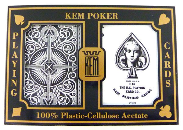Kem Arrow Playing Cards Black/Gold Poker Size Jumbo Index (Wide