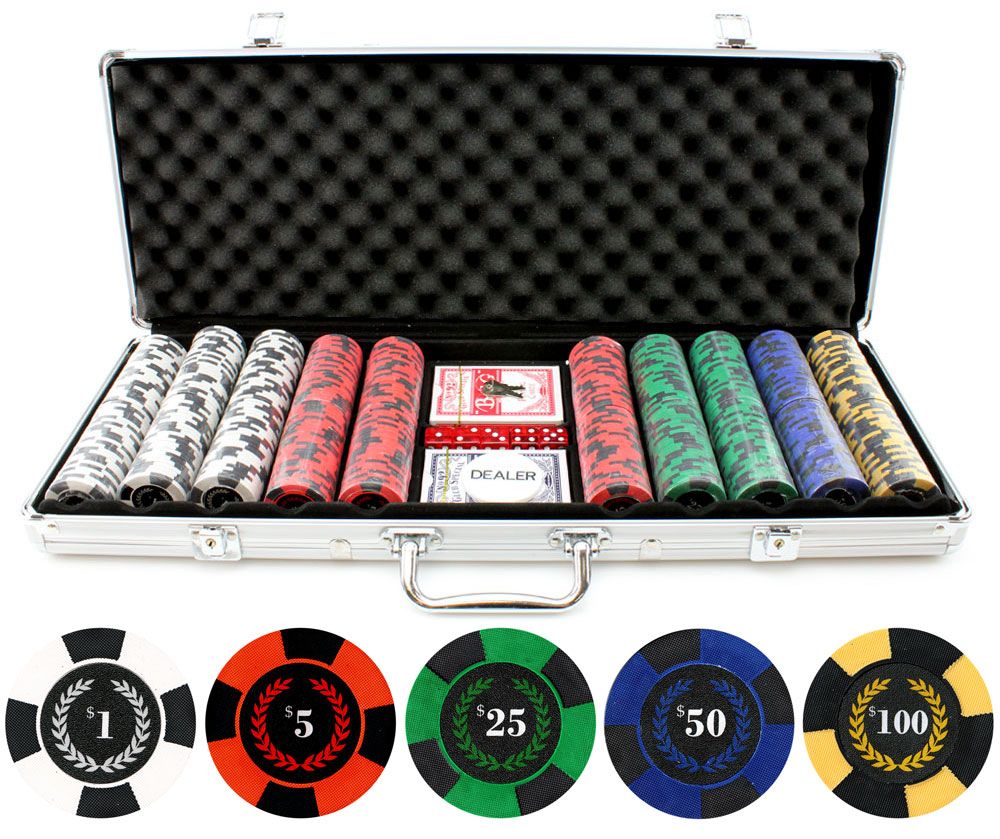 9.5g 500pc Roman Times True Clay Poker Chip Set from Discount