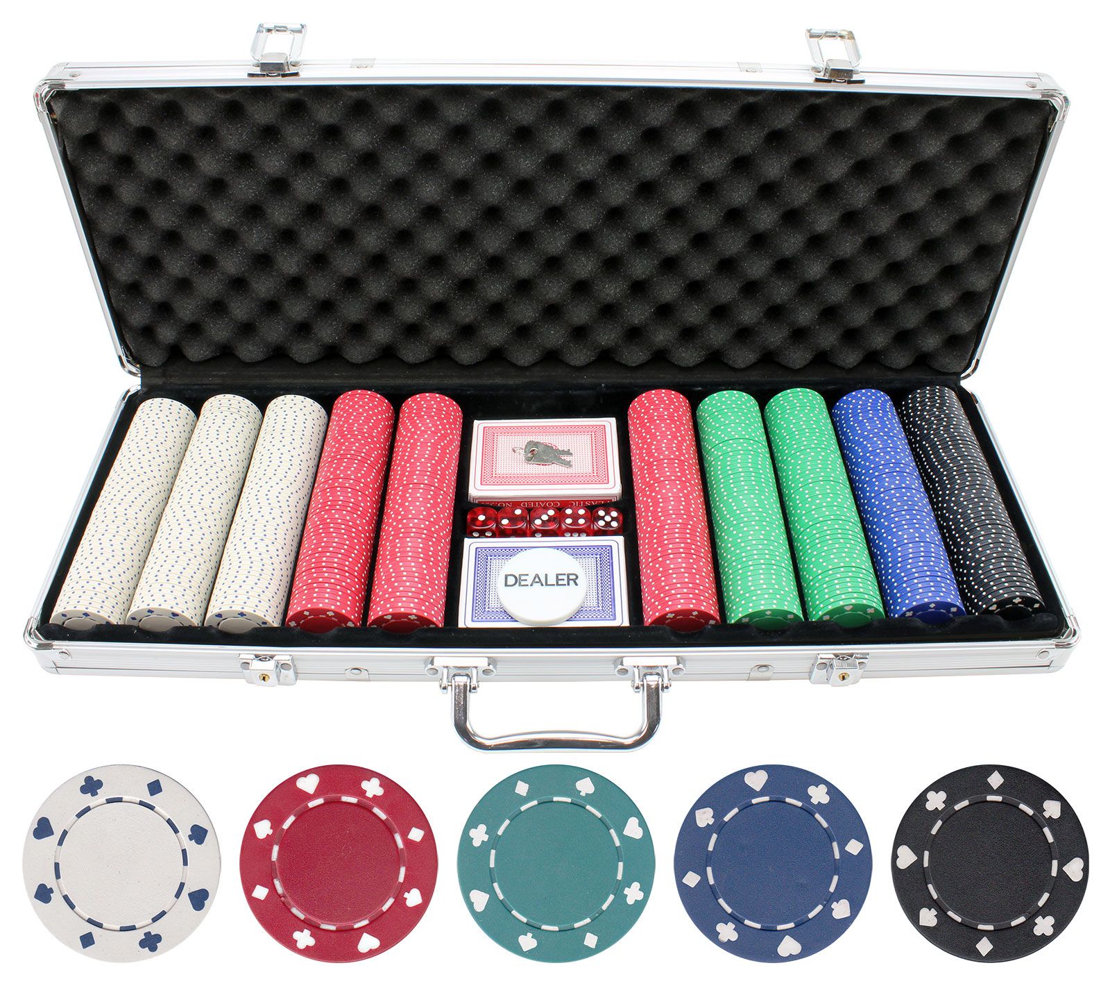 500 piece 11.5g Suited Poker Chip Set from Discount Poker Shop