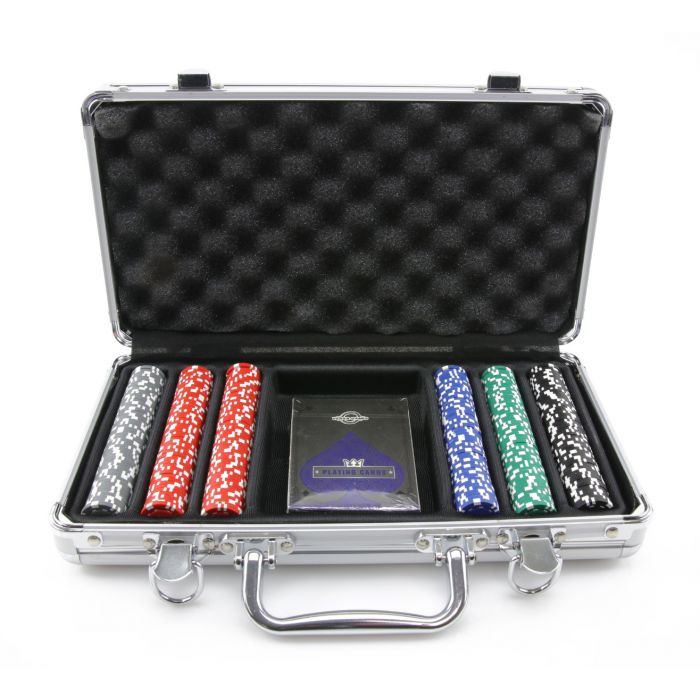 300pc 2g Mini Striped Poker Chip Set - 300-Mini-Striped