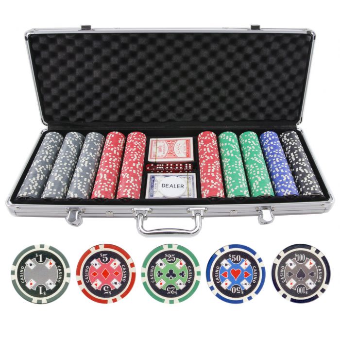11.5g 500pc Casino Ace Poker Chips Set - 500casinoace