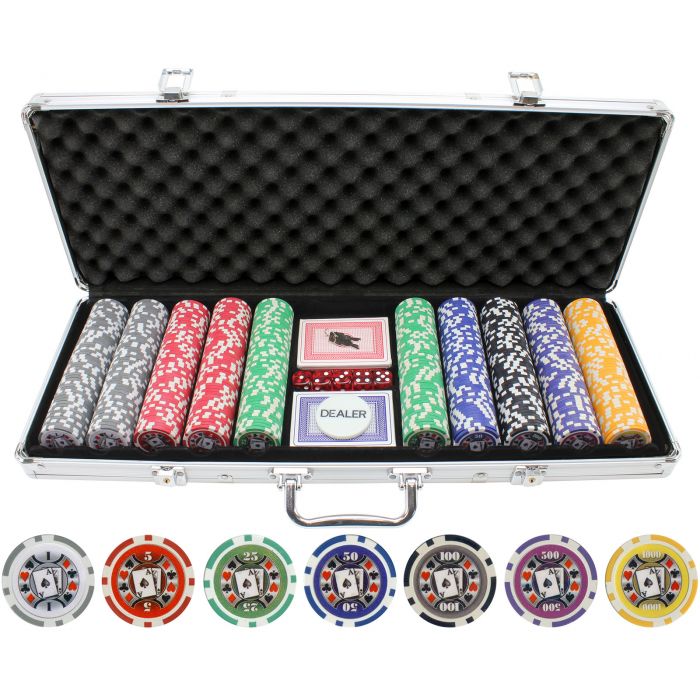 500pc Big Slick 11.5g Poker Chip Set - 500-bigslick