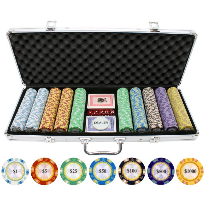 13.5g 500pc Monte Carlo Clay Poker Chips - 500-MONTECARLO
