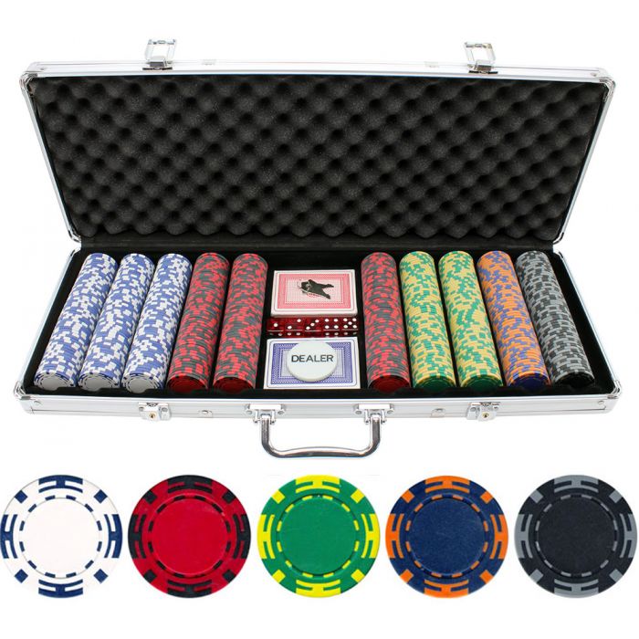 14 gram 500 piece Z Striped Clay Poker Chips - 50014-ZSV2