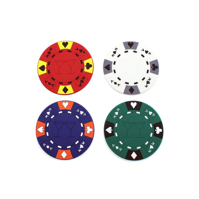 Poker Chip Coasters - 4pcs - cup_pad