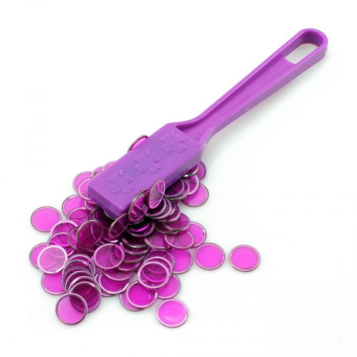 Magnetic Bingo Wand With 100 Chips - Purple - Bingo-Wand-Purple