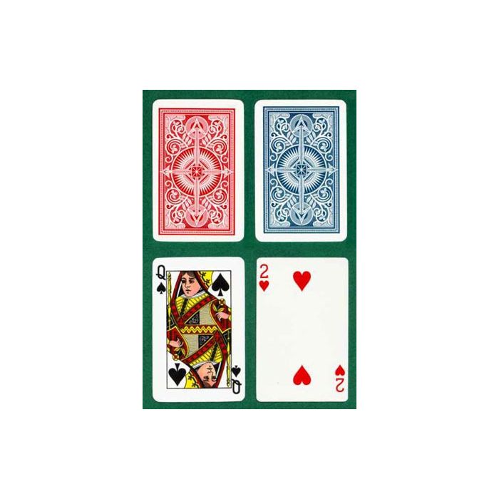 2 Free Cut Cards KEM Arrow Red Blue Playing Cards Bridge Size Regular Index
