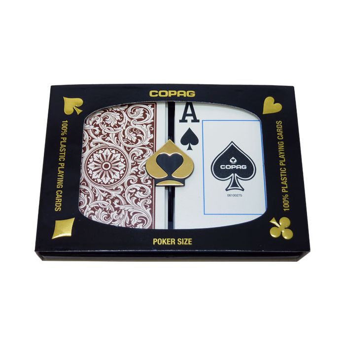 Copag 1546 Playing Cards Orange/Brown Poker Size Jumbo Index - 31705-00408