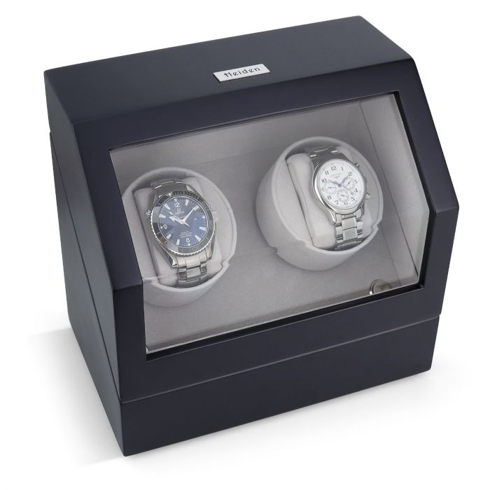 Heiden Battery Powered Dual Watch Winder - Matte Black - Reconditioned - OTS-HD10-Matte