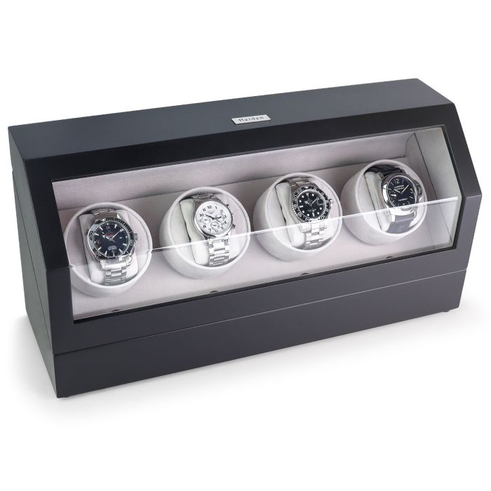 Heiden Quad Watch Winder - Matte Black - Reconditioned - OTS-HD15-Matte