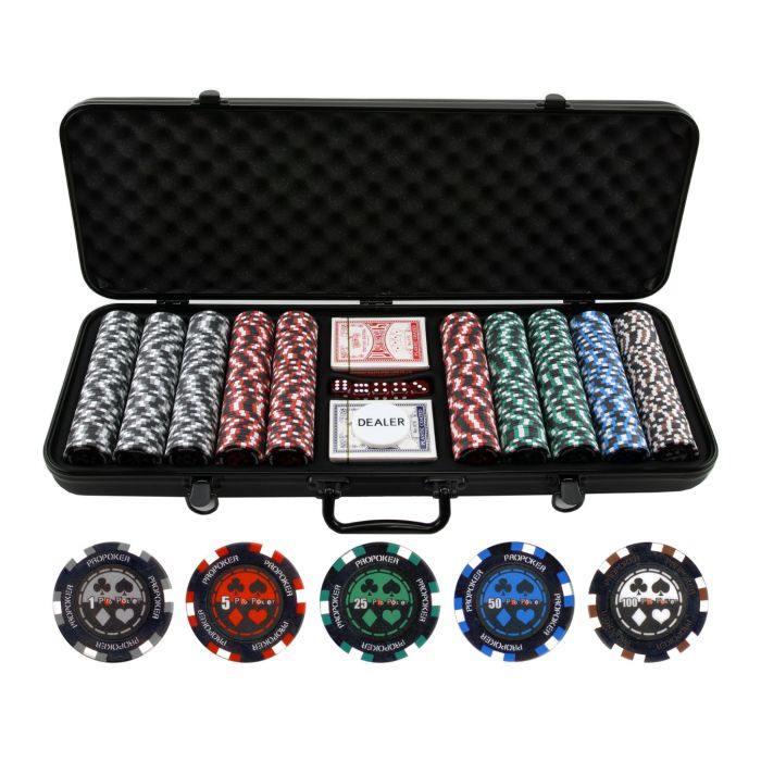 500pc  Pro Poker 13.5g Clay Poker Chips Set - 500-PP