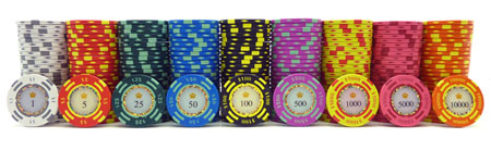 JPC 500 Piece Crown Casino 13.5g Clay Poker Chips 